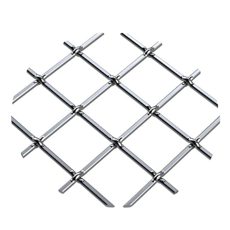 .75 Multi-Crimp Single Diamond Decorative Grille - Satin Nickel, 18 W X 48 L Sheet